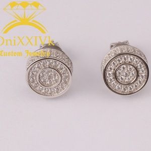 Iced Out Custom 925 Silver Studded Earrings